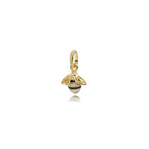 Bee PANDORA Shine pendant with black enamel and clear cubic zirconia