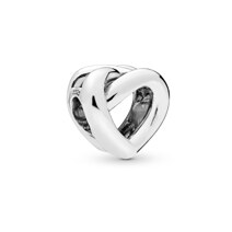 Knotted heart silver charm