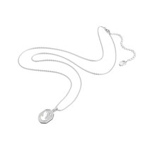 Signum pendant, Swan, White, Rhodium plated
