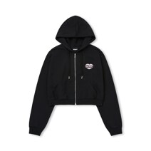 W'S SOUFFLE CROPPED HOODIE ZIP-UP(24SS)_BLACK
