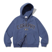 C.GRAPHY Arch logo hooded zip-up_D.Blue_S