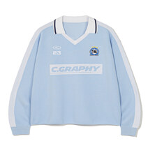 C.GRAPHY Soccer V-neck Collar Knitwear_Sky Blue_S