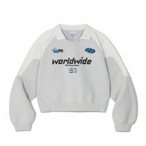 (Woman) Wave Logo Sporty Collar Sweatshirt_L.Grey_M