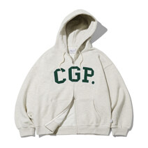 CGP Arch Logo Hooded Zip-Up_Oatmeal_S
