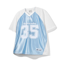 Sports colored mesh jersey short-sleeved T-shirt_Sky Blue_M