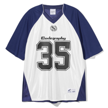 Sports colored mesh jersey short-sleeved T-shirt_White_M