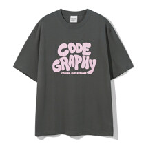 CODEGRAPHY JELLY Logo Short Sleeve T-shirt_CHARCOAL_S