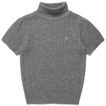 [RR]WOOL CABLE HALF SLEEVE KNIT_GRAY