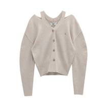 [NA](CD-2128)ANGE WOOL CUT-OUT KNIT CARDIGAN_베이지