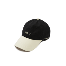 [Mmlg] STITCH BALL CAP (BLACK / LIGHT BEIGE)_F