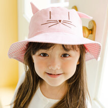 마뉴엘라 사계절 유아 양면 모자 캔디썬햇 핑크키티